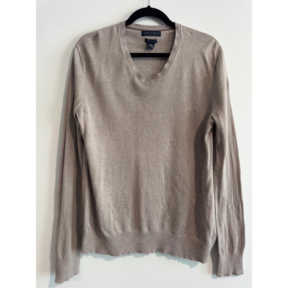 Banana‎ Republic Luxury Blend V-Neck Sweater Mens Medium Silk Cashmere Blend